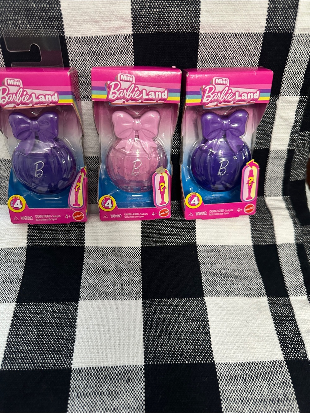 3 Barbie Land Mini Surprise Capsules - Pink & Purple Bow Tops NWT